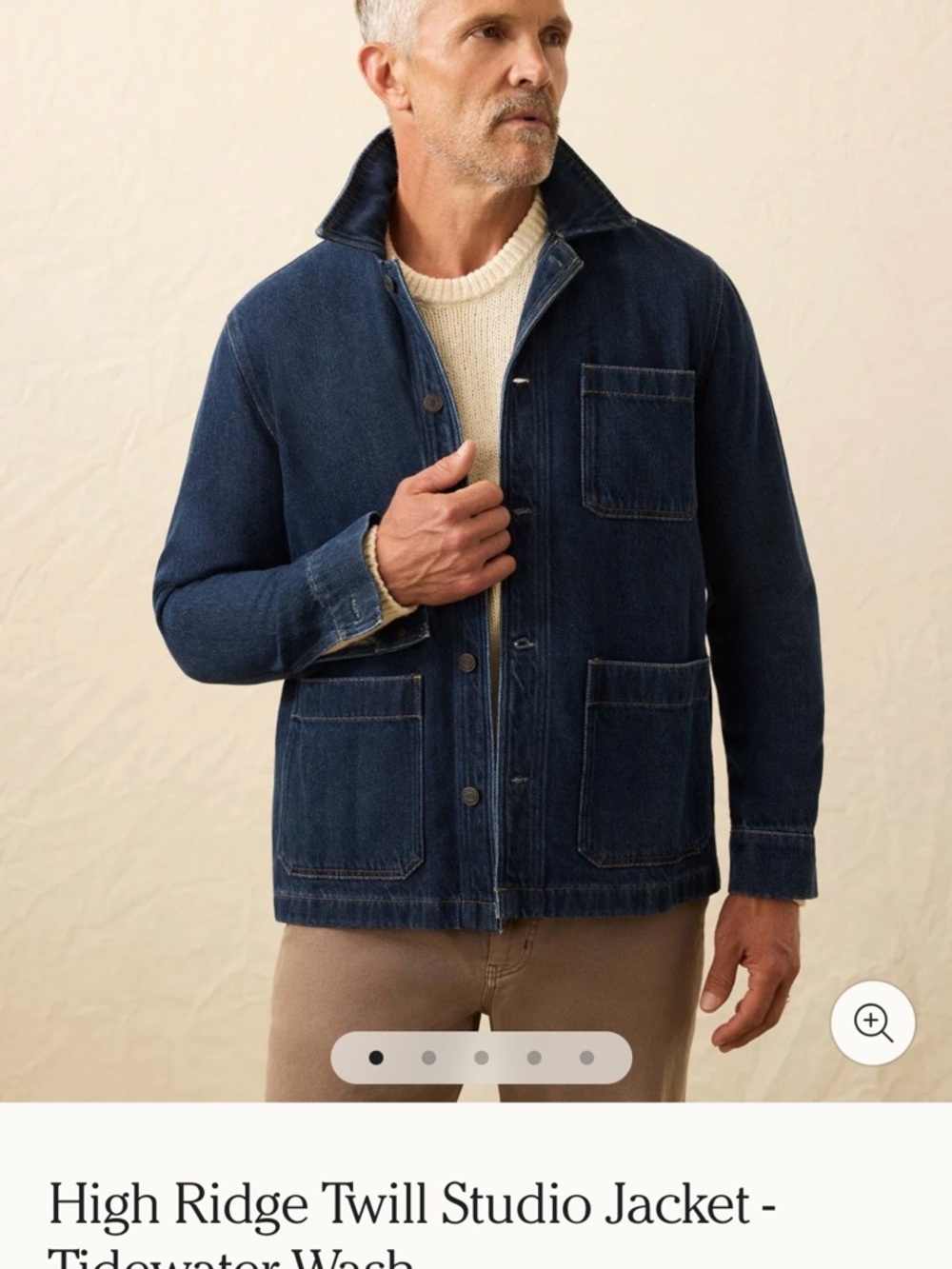 Faherty Men's High Ridge Twill Studio Jacket - Tidewater Wash